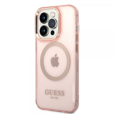 Guess iPhone 14 Pro Kuori Translucent MagSafe Vaaleanpunainen