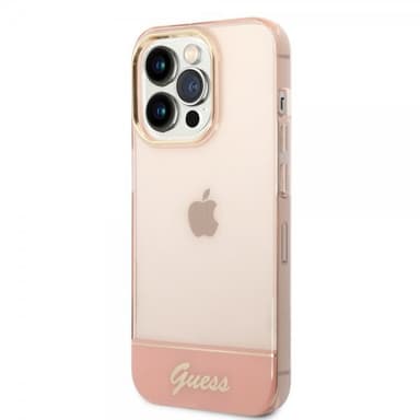 Guess iPhone 14 Pro Max Kuori Translucent Vaaleanpunainen