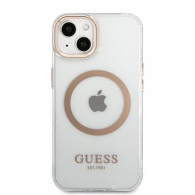 Guess iPhone 13 Kuori Transparent MagSafe Kulta Läpinäkyvä