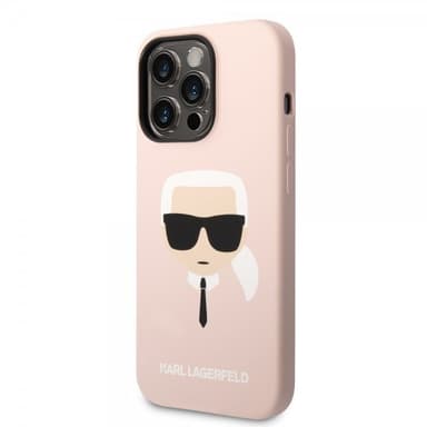 Karl Lagerfeld iPhone 14 Pro Max Kuori Liquid Silicone Karl Vaaleanpunainen