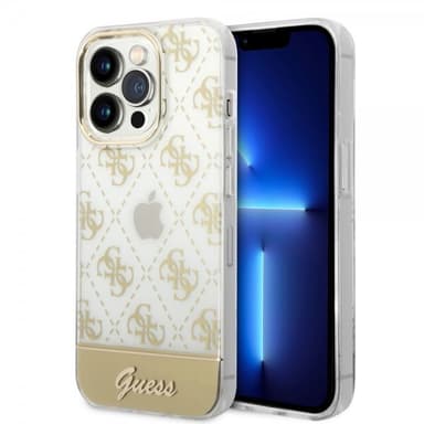 Guess iPhone 14 Pro Max Kuori Bottom Stripe Script Logo Kulta