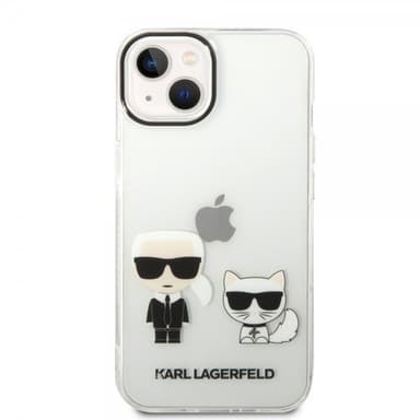 Karl Lagerfeld iPhone 14 Plus Kuori Karl & Choupette Gradient Valkoinen