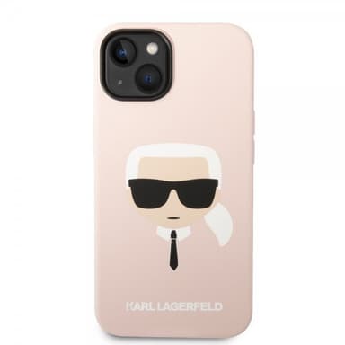 Karl Lagerfeld iPhone 14 Plus Kuori Liquid Silicone Karl MagSafe Vaaleanpunainen