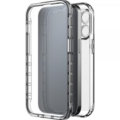 Black Rock iPhone 14 Pro Kuori 360° Real Glass Case Musta Kirkas
