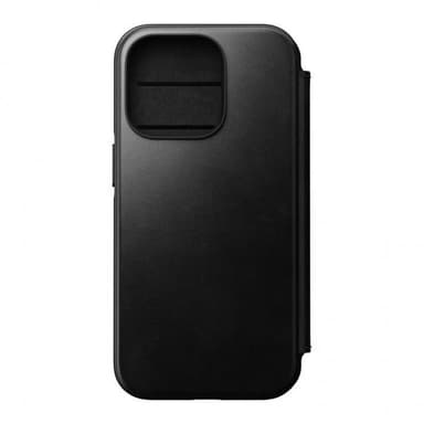 NOMAD iPhone 14 Pro Kotelo Modern Leather Folio Horween Musta