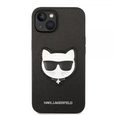 Karl Lagerfeld iPhone 14 Kuori Saffiano Choupette Musta