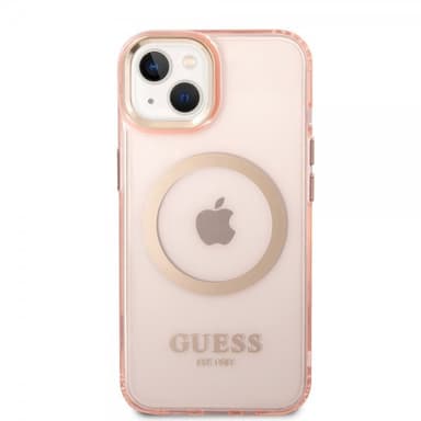 Guess iPhone 14 Kuori Translucent MagSafe Vaaleanpunainen