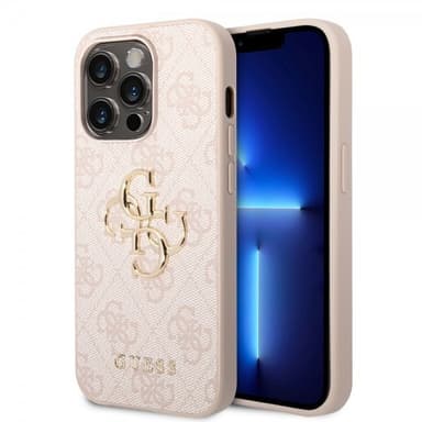 Guess iPhone 14 Pro Kuori Big Metal Logo Vaaleanpunainen
