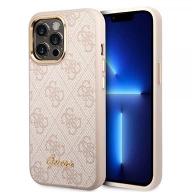 Guess iPhone 14 Pro Kuori 4G Logo Vaaleanpunainen