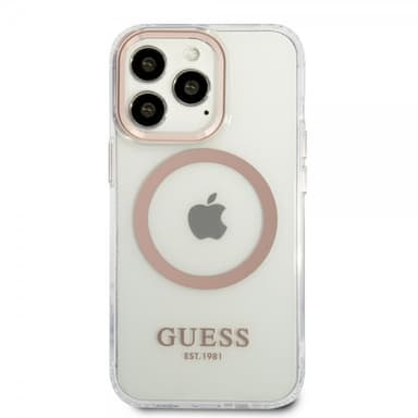 Guess iPhone 13 Pro Max Kuori Transparent MagSafe Kulta Läpinäkyvä
