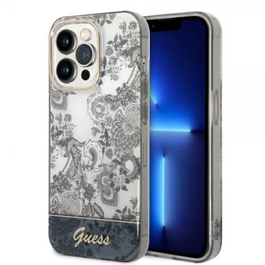 Guess iPhone 14 Pro Max Kuori Toile de Jouy Harmaa