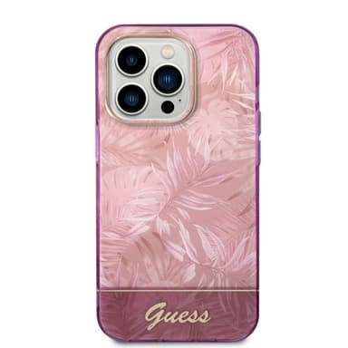 Guess iPhone 14 Pro Kuori Jungle Vaaleanpunainen