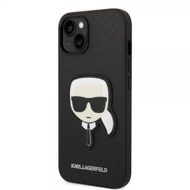 Karl Lagerfeld iPhone 14 Plus Kuori Saffiano Karl Musta