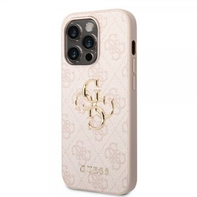 Guess iPhone 14 Pro Kuori Big Metal Logo Vaaleanpunainen