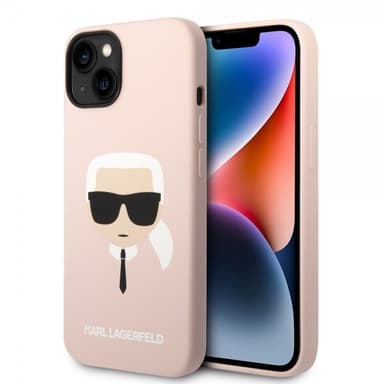 Karl Lagerfeld iPhone 14 Plus Kuori Liquid Silicone Karl MagSafe Vaaleanpunainen