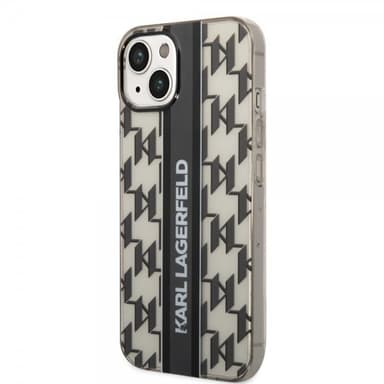 Karl Lagerfeld iPhone 14 Kuori Monogram Vertical Stripe Musta