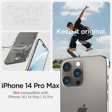 Spigen iPhone 14 Pro Max Kuori Näytönsuoja Crystal Pack Crystal Clear