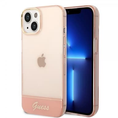 Guess iPhone 14 Kuori Translucent Vaaleanpunainen
