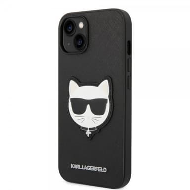 Karl Lagerfeld iPhone 14 Kuori Saffiano Choupette Musta