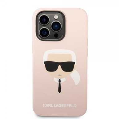 Karl Lagerfeld iPhone 14 Pro Max Kuori Liquid Silicone Karl Vaaleanpunainen