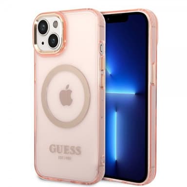 Guess iPhone 14 Kuori Translucent MagSafe Vaaleanpunainen