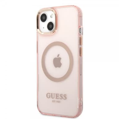 Guess iPhone 13 Kuori Translucent MagSafe Vaaleanpunainen