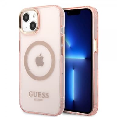 Guess iPhone 13 Kuori Translucent MagSafe Vaaleanpunainen