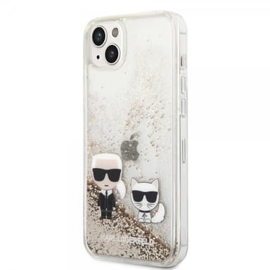 Karl Lagerfeld iPhone 14 Plus Kuori Liquid Glitter Karl & Choupette Kulta