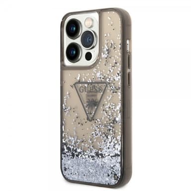Guess iPhone 14 Pro Kuori Liquid Glitter Translucent Musta