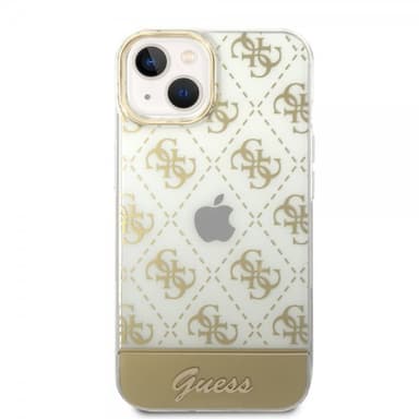 Guess iPhone 14 Kuori Bottom Stripe Script Logo Kulta