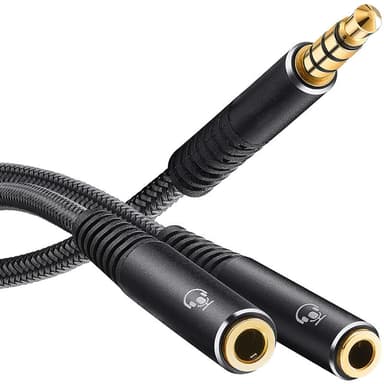 3,5 mm Audio Splitter Audiokaapeli Musta