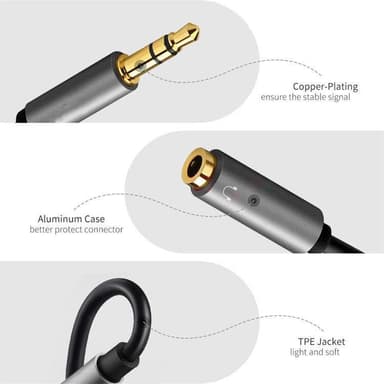 3,5 mm Audio Splitter Audiokaapeli Musta
