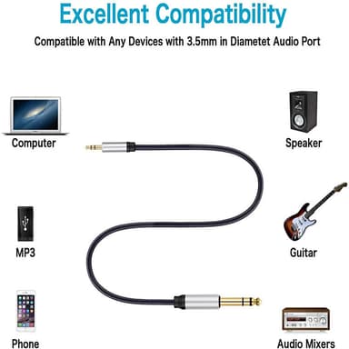 6,5–3,5 mm audiokaapeli Monivärinen 2 m