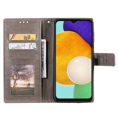 SKALO Samsung A04s 4G Mandala lompakkokotelo - Harmaa