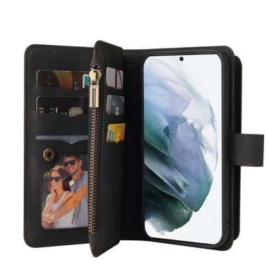 SKALO Samsung A04s 4G Big Wallet 17-lokeroa Lompakkokotelo - Musta