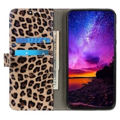 SKALO Motorola Moto G32 4G Leopardikuvioinen lompakkokotelo PU-nahasta.