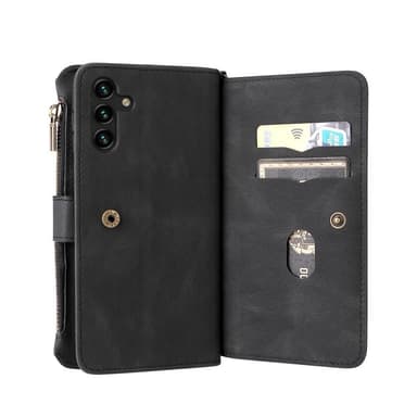 SKALO Samsung A04s 4G Big Wallet 17-lokeroa Lompakkokotelo - Musta