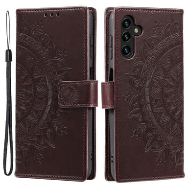 SKALO Samsung A04s 4G Mandala lompakkokotelo - Ruskea