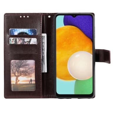 SKALO Samsung A13 5G Mandala lompakkokotelo - Ruskea