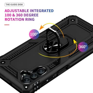 SKALO Samsung A13 5G Armor Hybridi metallirengas kuori - Musta