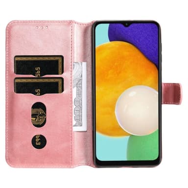 SKALO Samsung A13 5G Classic Lompakkokotelo - Ruusukulta