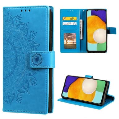 SKALO Samsung A04s 4G Mandala lompakkokotelo - Sininen