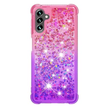 SKALO Samsung A13 5G Juoksuhiekka Glitter Sydämet TPU kuori - Pinkki-Violetti