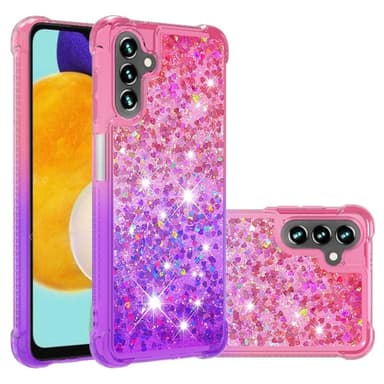 SKALO Samsung A13 5G Juoksuhiekka Glitter Sydämet TPU kuori - Pinkki-Violetti