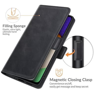 SKALO Samsung A04s 4G Premium Wallet Lompakkokotelo - Musta