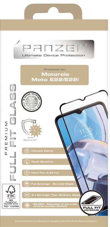 Panzer Full-Fit Motorola Moto E22/E22i näytönsuoja