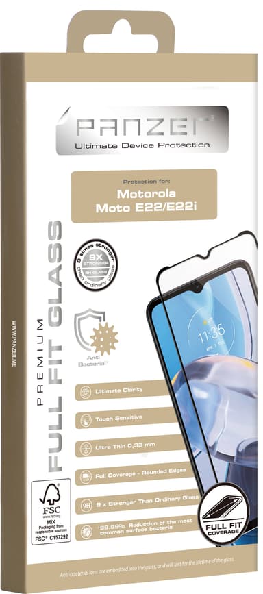 Panzer Full-Fit Motorola Moto E22/E22i näytönsuoja
