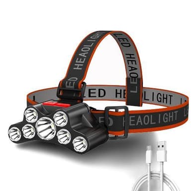 Ladattava otsalamppu 7 valolla, LED