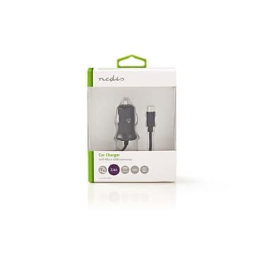 Autolaturi | 2.4 A | Kiinteä kaapeli | Micro USB | Musta