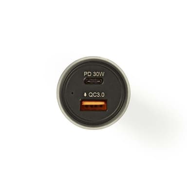 Autolaturi | 3,0 A | USB (QC 3.0) / USB-C | Power Delivery 30 W | Musta